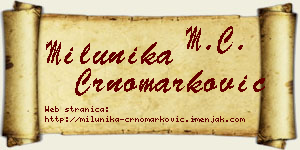 Milunika Crnomarković vizit kartica